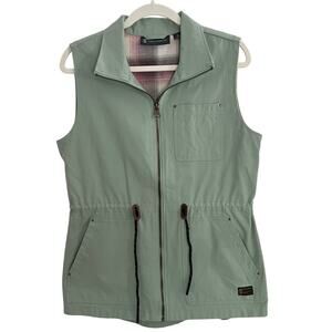 Free Country Mint Green Long Zip Up Cargo Utility Vest Layering Women's Size S